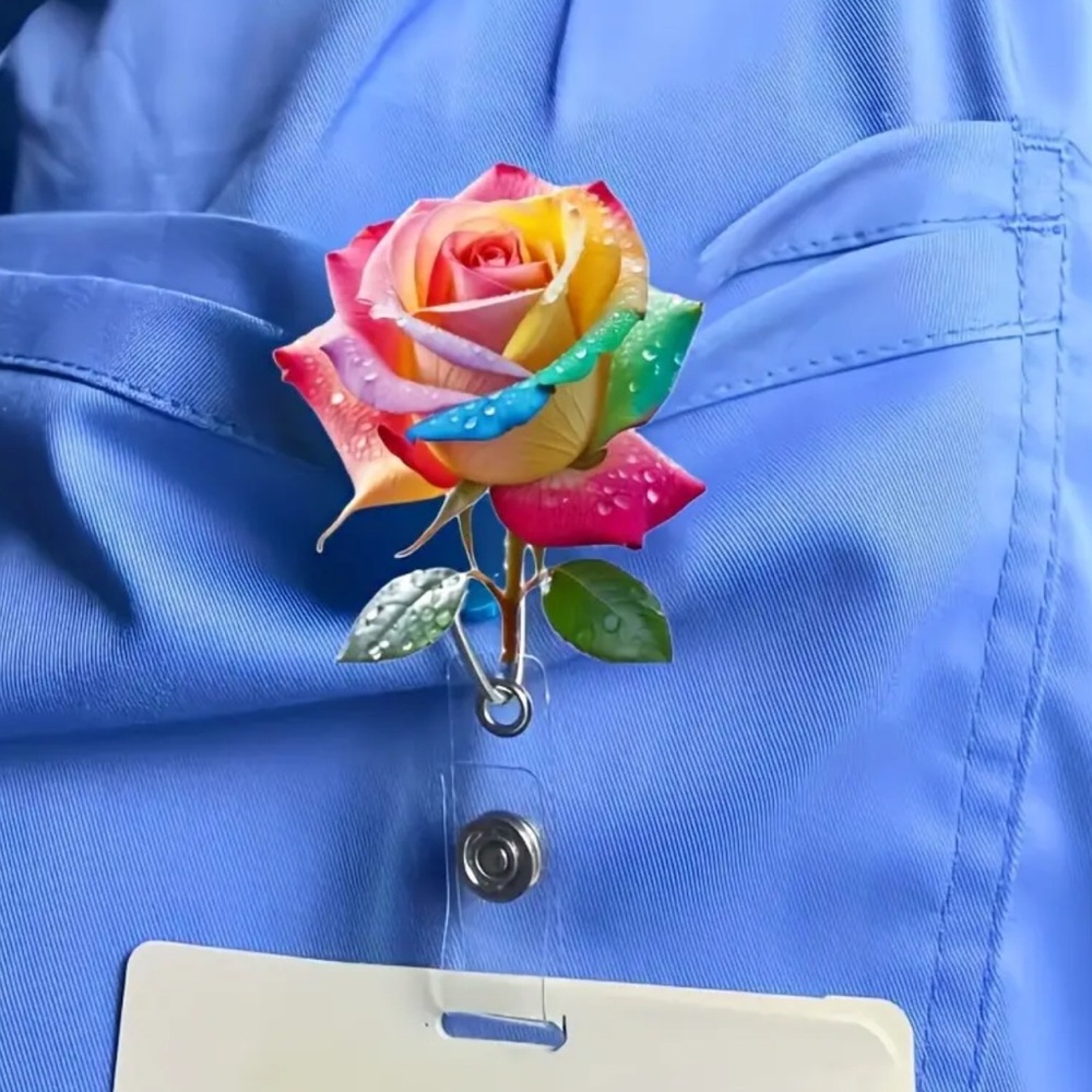 Multicolor Rose Badge Reel
